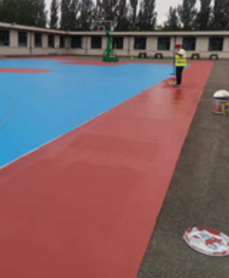 青松路街道旧篮球场地面改造翻新整改   